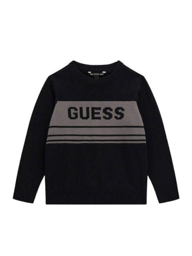 Guess Maglioncino Girocollo Nero Grigio Bambini