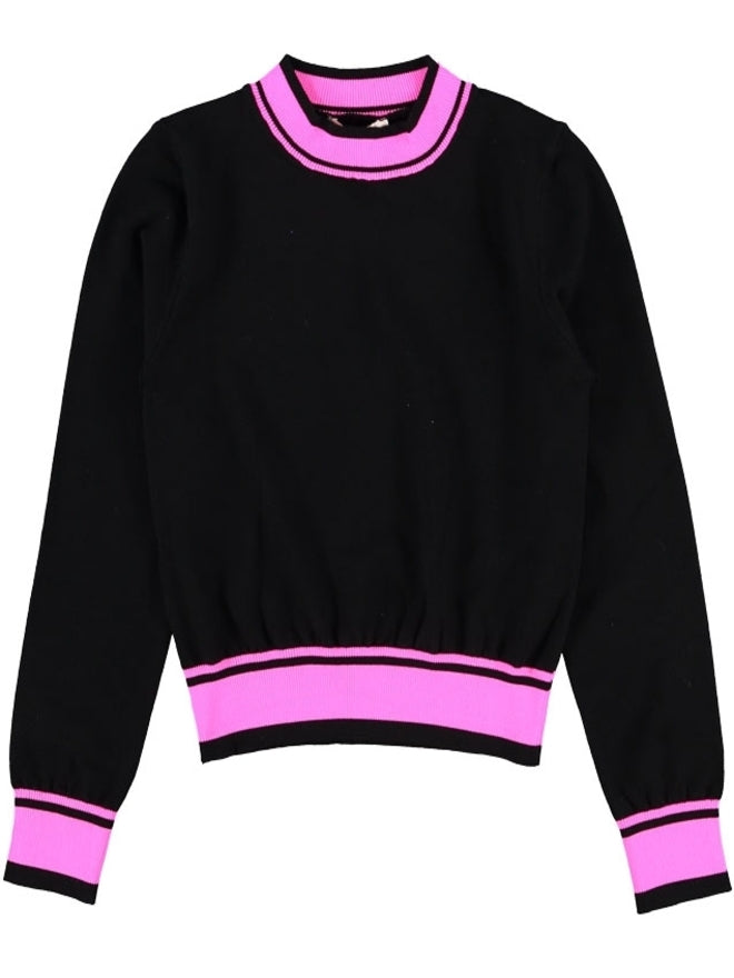 Imperial Kids Pull Ras du Cou Noir Fuchsia Filles