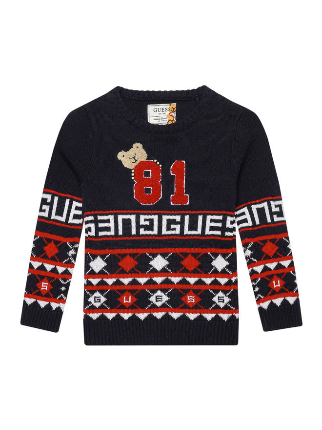 Guess Kids Ls Maglioncino Girocollo Blu Rosso Bambini
