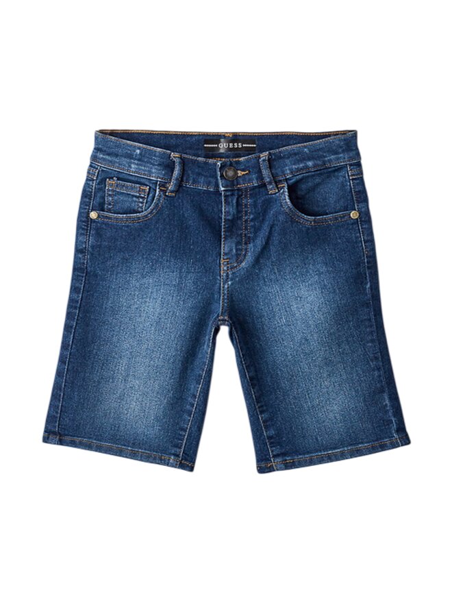 Guess Kids Short en Jean Denim Bleu Foncé Enfant
