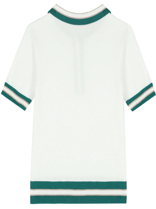 Guess Polo In Maglia Bianca Verde Bambina