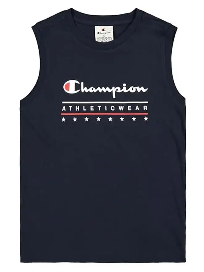 Champion Kids Sleeveless Canotta Blu Bambino