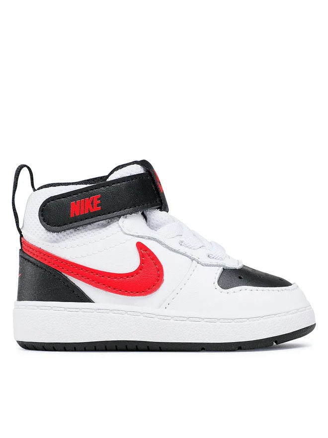 Nike Court Borough Mid 2 Scarpe Bianche Nere Rosse Bambino