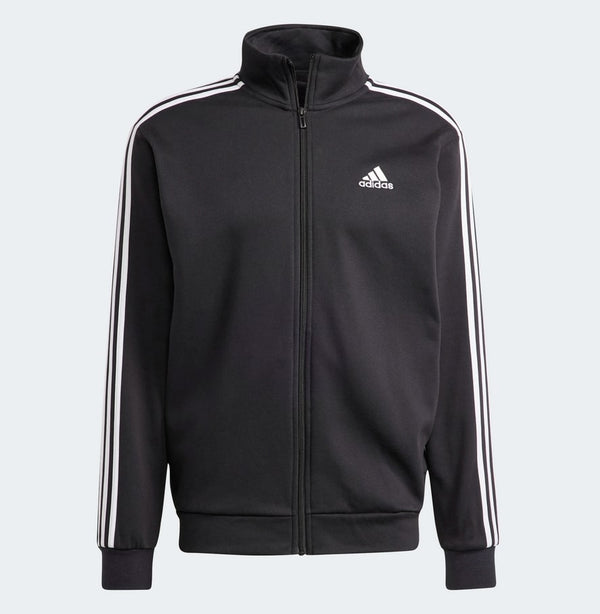 Adidas Basic 3-Stripes Fleece Completo Tuta Nero Bianco Uomo