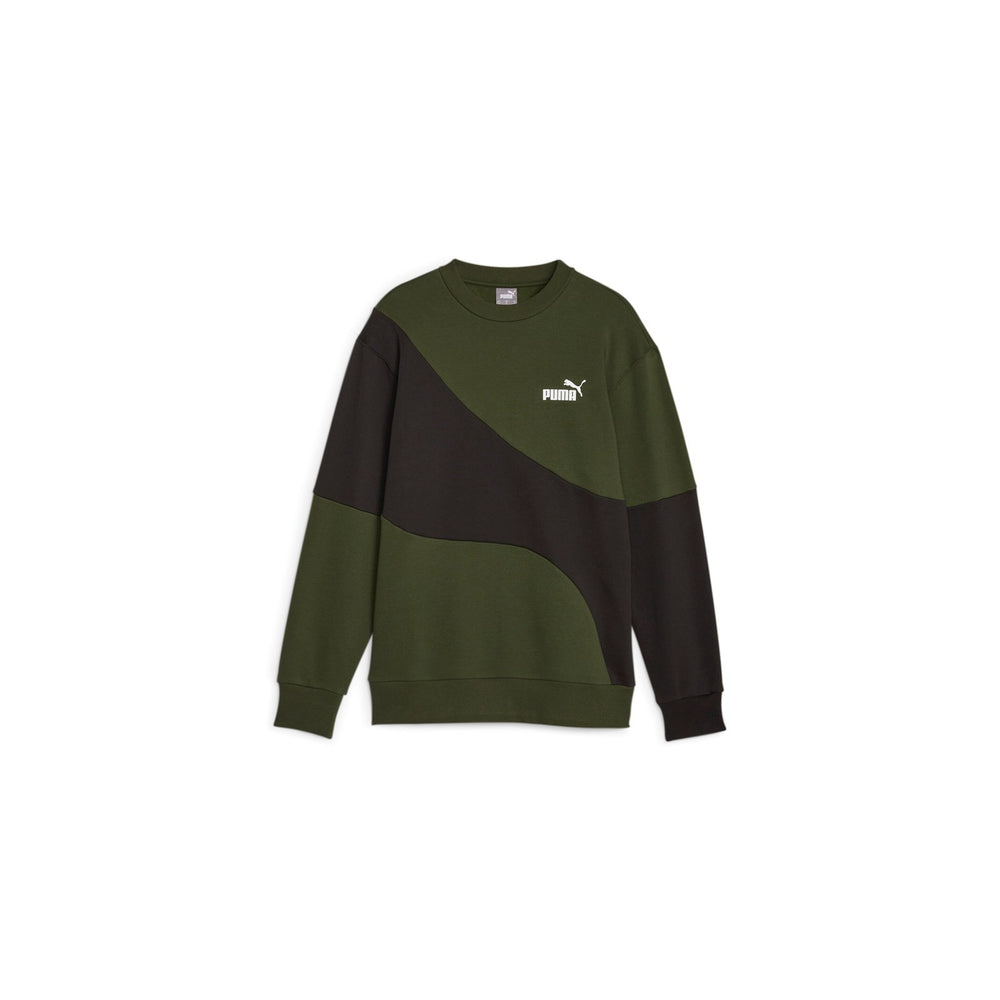 Puma Power Catt Sweat-shirt Col Rond Vert Homme
