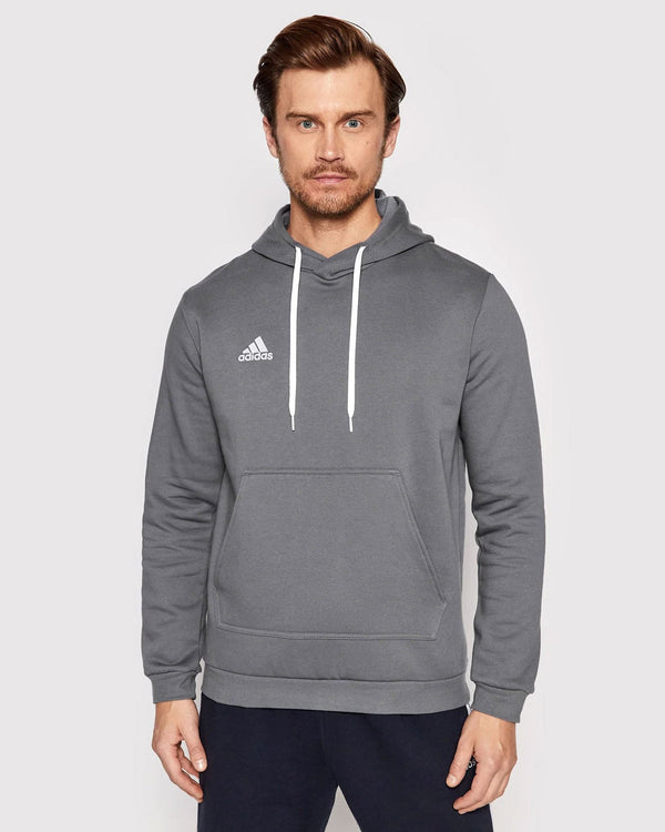 Adidas Essentials Fleece 3 Stripes Felpa Chiusura Zip Con Cappuccio Grigia Uomo