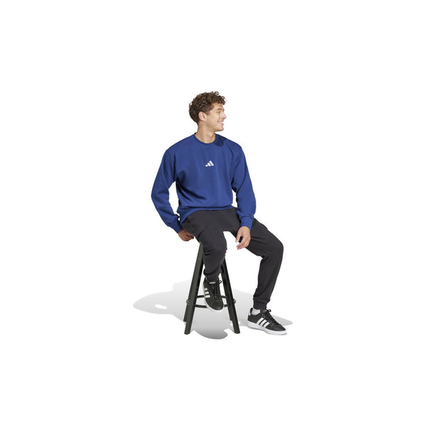 Adidas Essentials Feelcozy Fleece Felpa Girocollo Blu Uomo