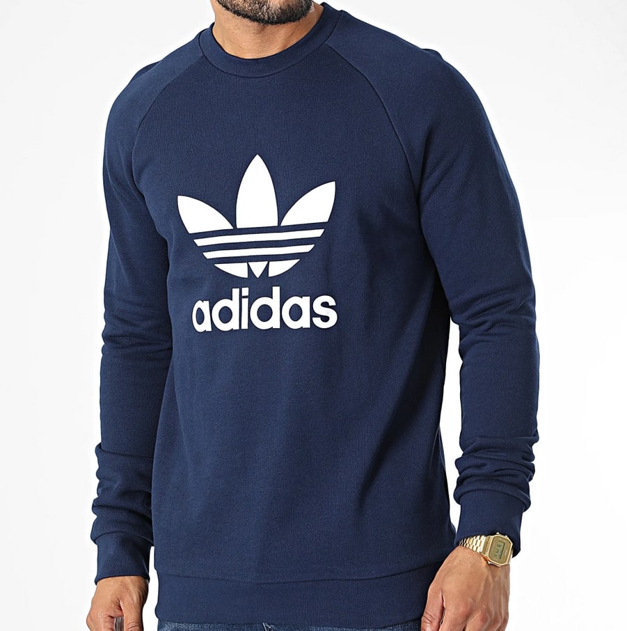 Adidas Adicolor Classics Trefoil Sweat-shirt col rond Bleu marine Homme
