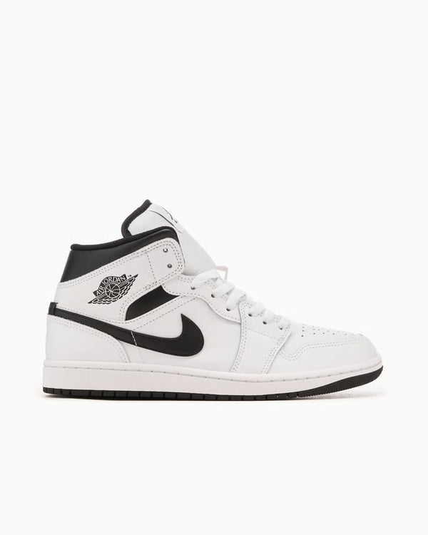Jordan 1 Mid Reverse Panda Scarpe Bianche Nere Uomo