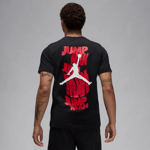 Baju Basket Air Jordan Stack Crew Tee Black Original