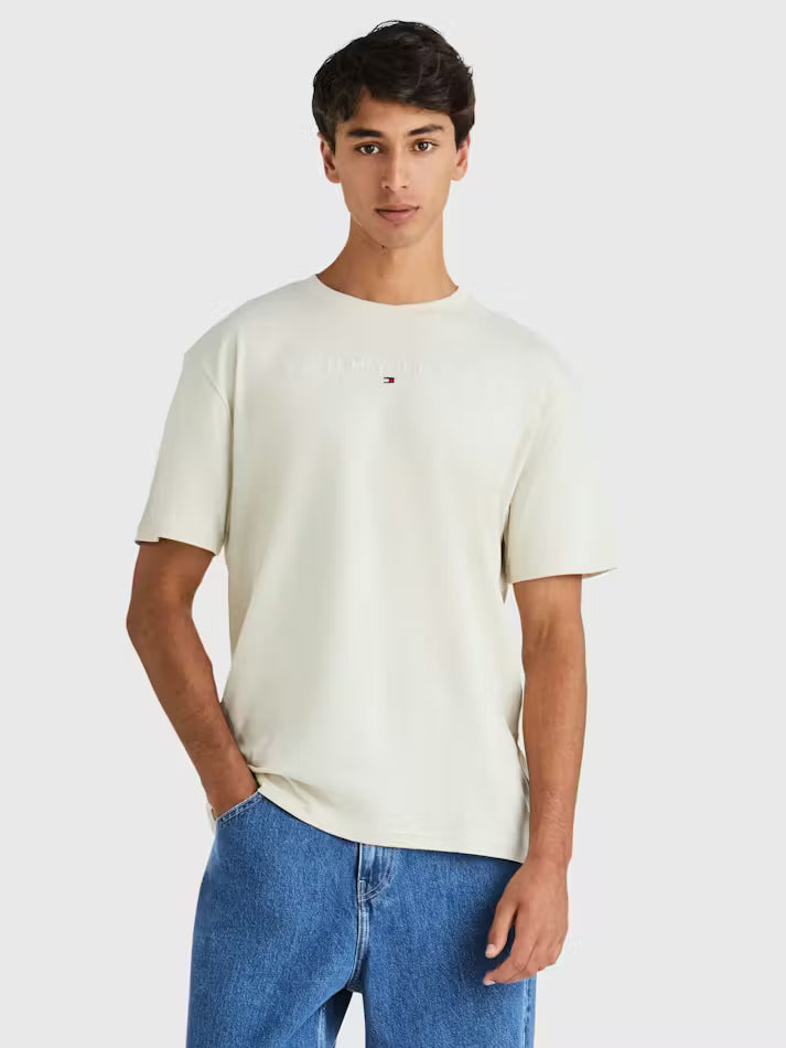 T-shirt Tommy Jeans écru homme