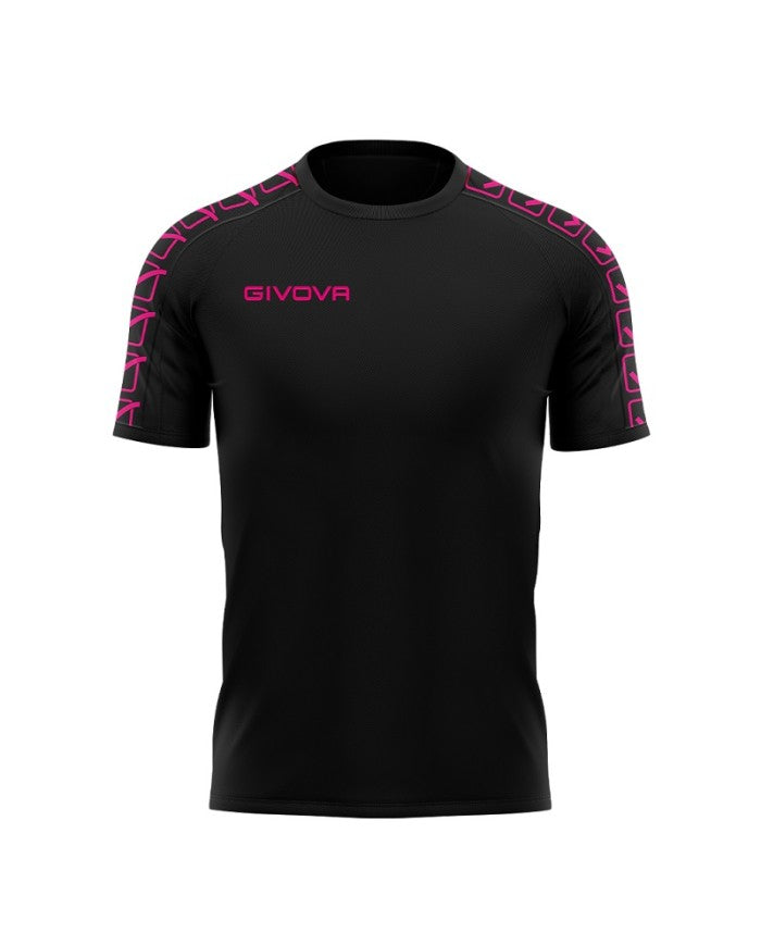 Givova Poly Band T-SHIRT Sprtiva Nera Fucsia Uomo