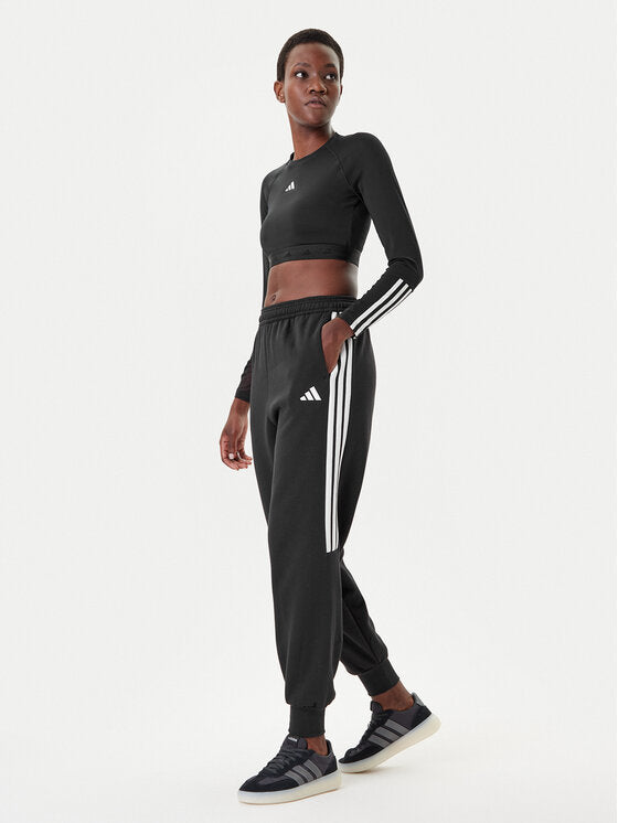 Adidas Essentials 3-Stripes Pantaloni Tuta Neri Bianchi Donna