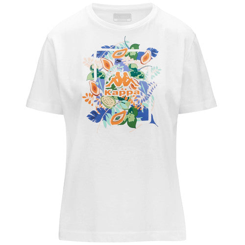 T-shirt Kappa Frienda Graphik blanche à imprimé fleuri pour femme
