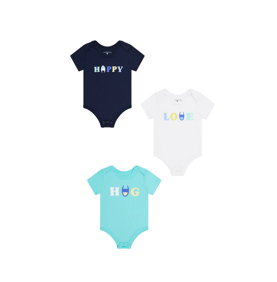 Champion 3Pk Bodi Multicolore Bambini