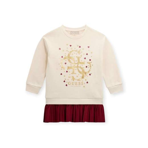 Guess Kids Vestito Beige Bordeaux Bambina