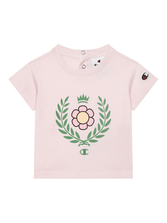 Champion Completo 2 Pezzi Rosa Con Stampe Bambina