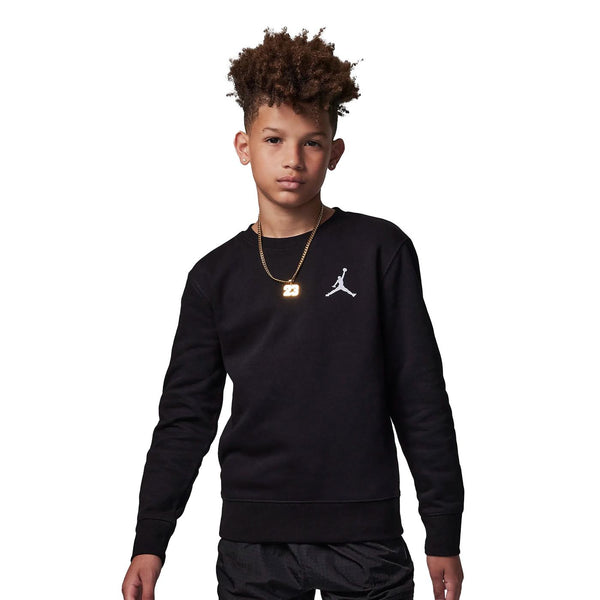 Jordan Essentials Crew Felpa Girocollo Nera Bambino
