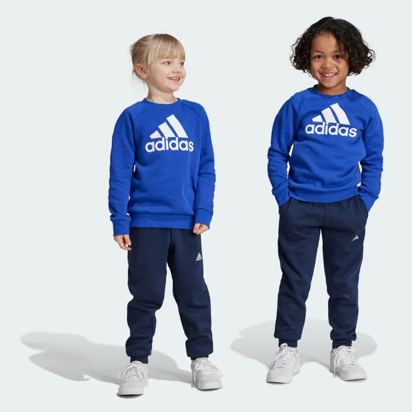 Adidas Essentials Logo Fleece Jogger Completo Tuta Blu Nero Bambini