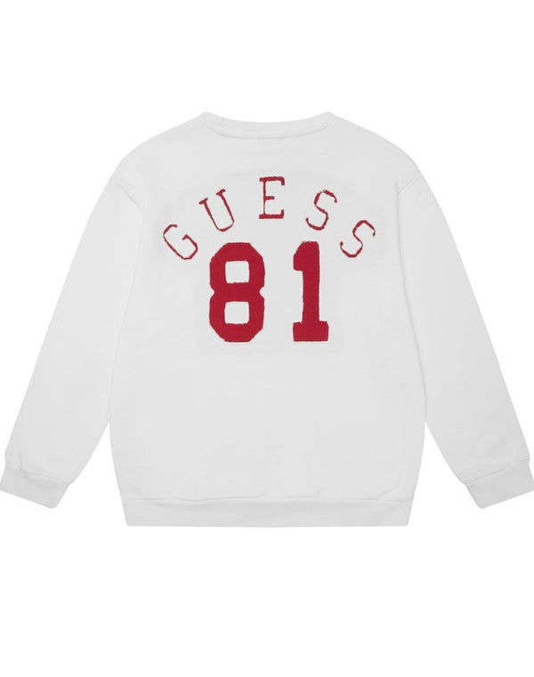 Guess Felpa Girocollo Bianca Bambini Ragazzi