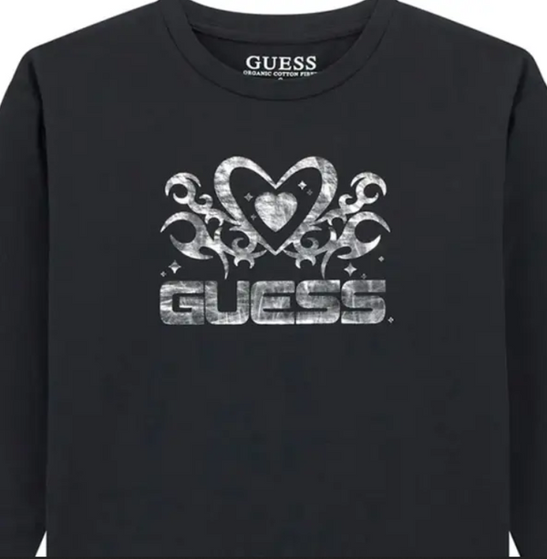 Guess Kids Sweat-shirt Col Rond Noir Filles