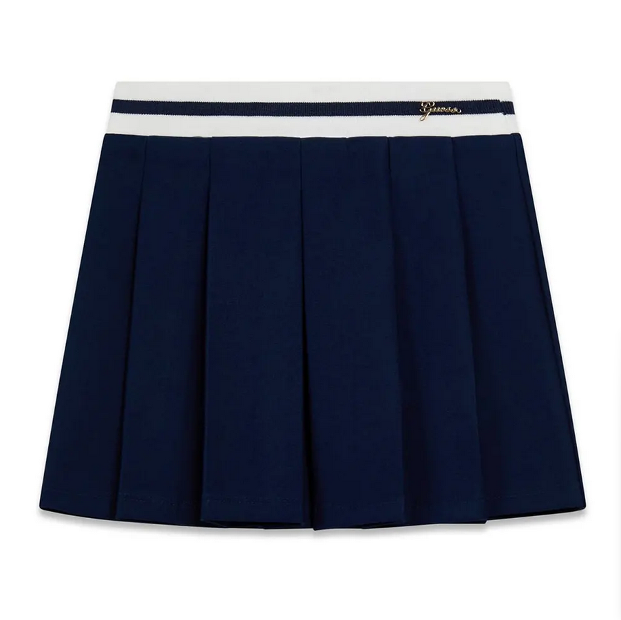 GUESS JUPE PLISSÉE BLEUE AVEC RESSORT BLANC BLEU
