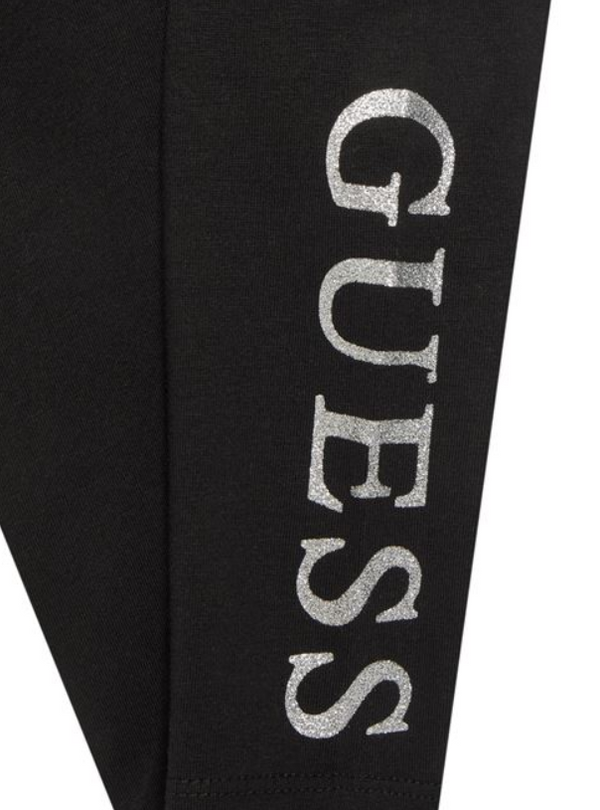 Guess Leggings Noir Argent Fille