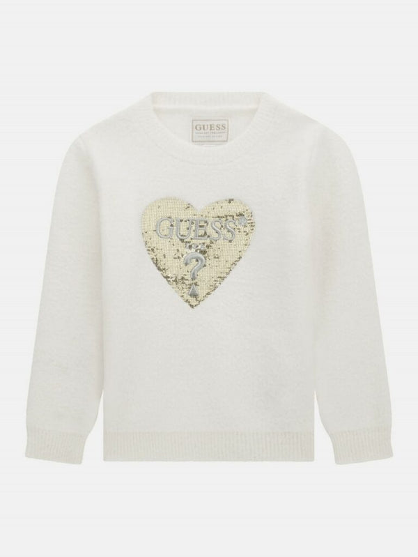 Guess Baby Ls Maglioncino Bianco Bambina