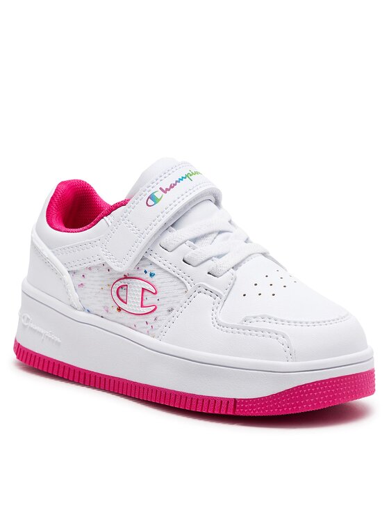 Chaussures Enfant Champion Rebound Platform Abstract G PS Blanc Fushia