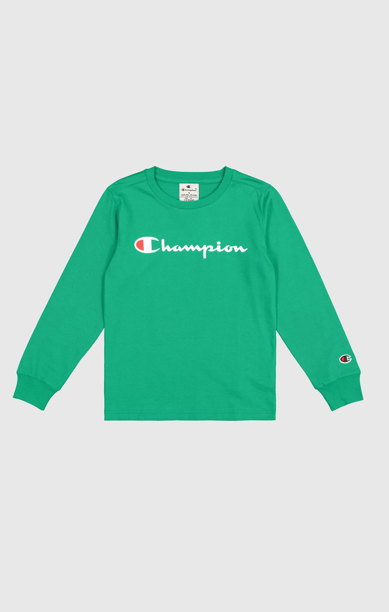 Champion T-shirt Manches Longues Verte Enfants
