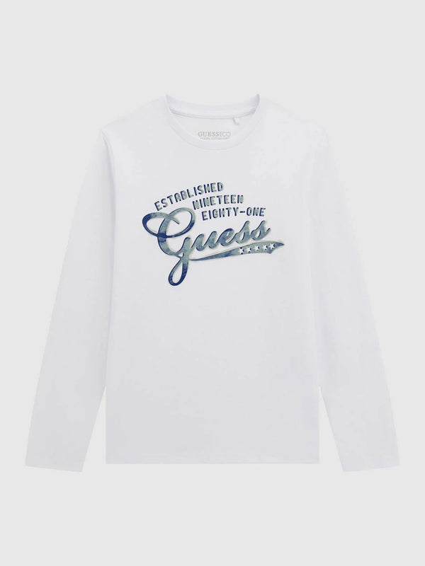 Guess Kids T-shirt manches longues blanche