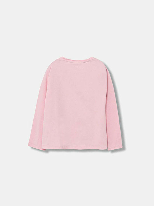 Guess High Low Ls T-shirt manches longues rose fille