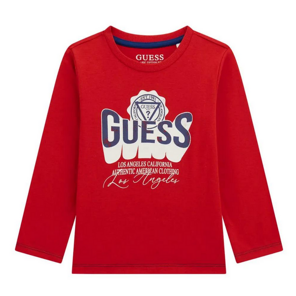 Guess Kids T-shirt Maniche Lunghe Rossa Bambini