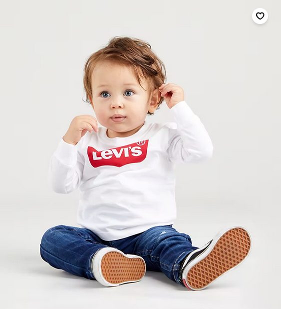 Levis Kids Batwing Tee T-shirt Manches Longues Blanc Enfant