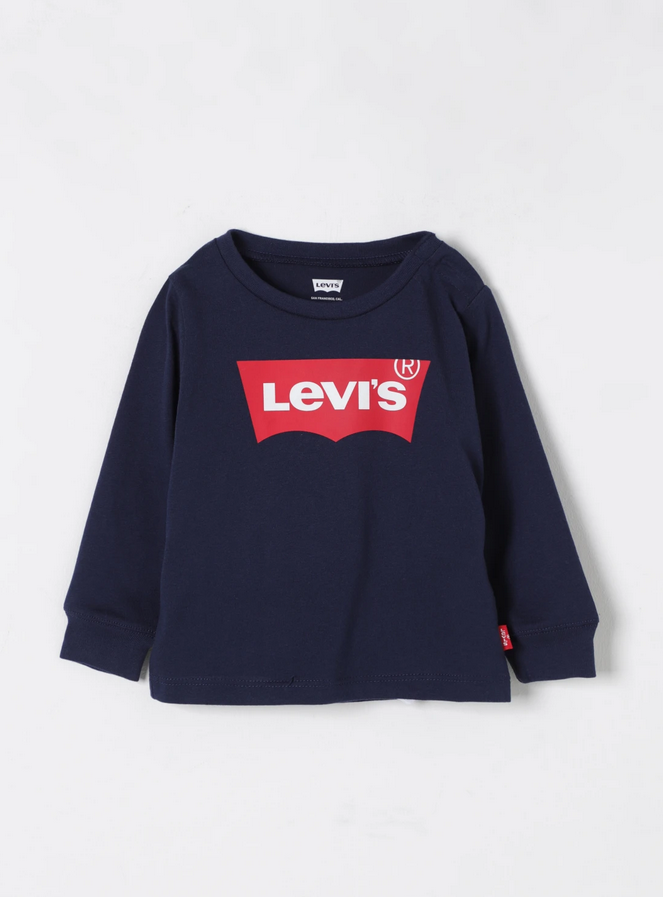 Levis Kids Batwing Tee Maglietta Maniche Lunghe Blu Bambino