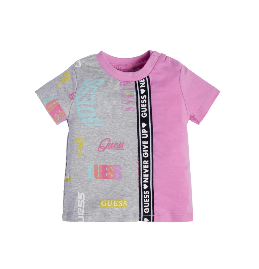 Guess Kids T-shirt Grise Rose Fille