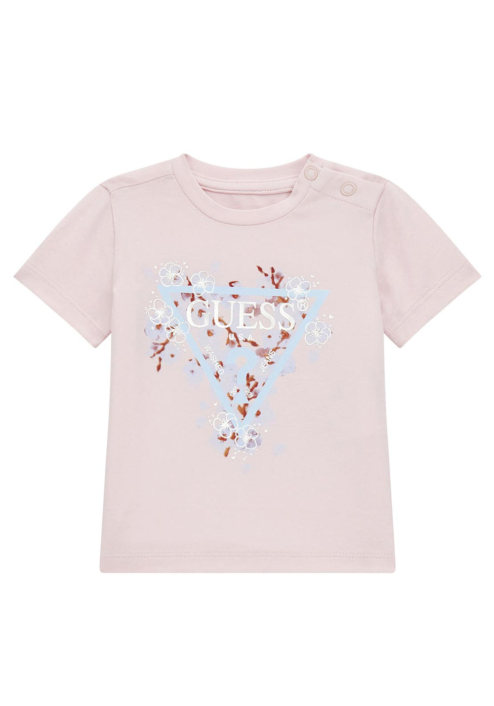 Guess T-shirt Rosa Con Logo Bambina
