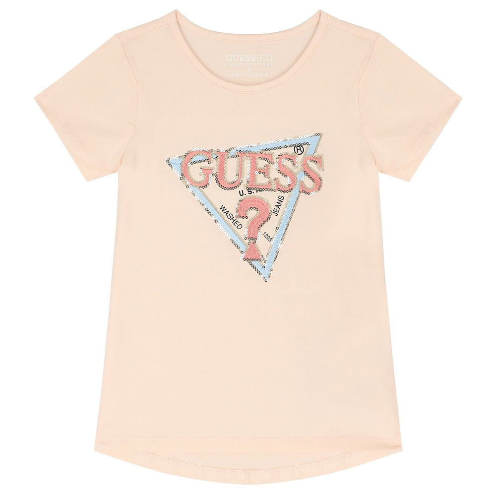 Guess Ss T-shirt Manica Corta Rosa Bambina