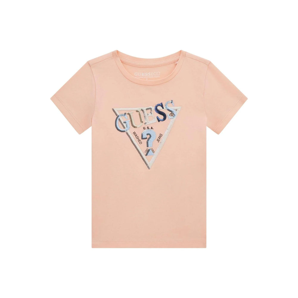 Guess Kids T-shirt Rosa Con Logo Bambina