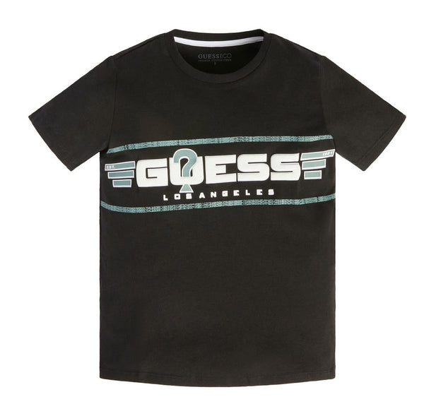 Guess Kids Ss T-Shirt Nera Bambino