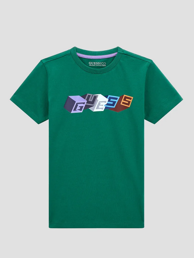 Guess Ss T-shirt Verde Bambino