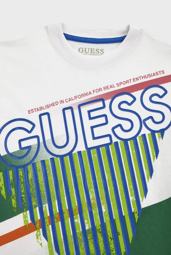 Guess Kids T-Shirt Bianca Verde Bambino
