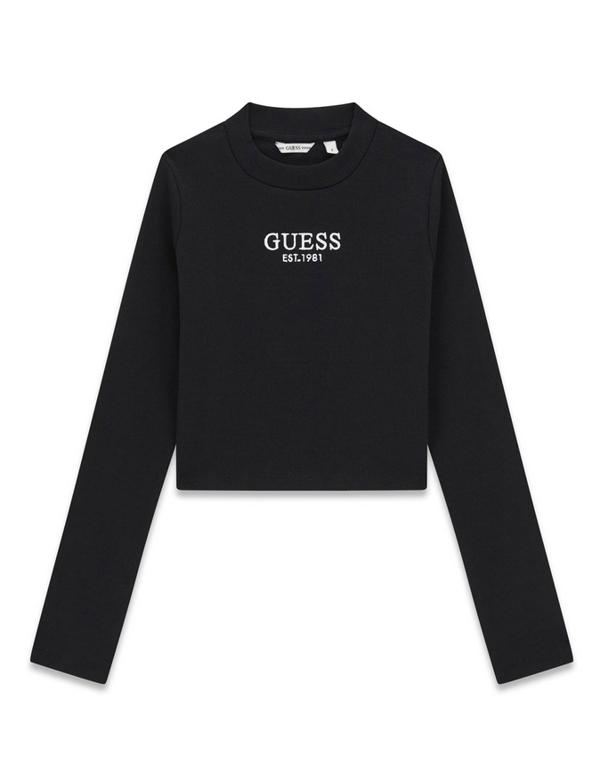 Guess T-shirt Manches Longues Noire Enfant