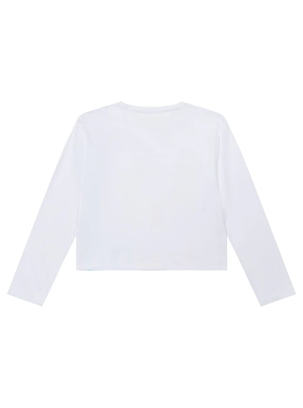 Guess Kids Maglia Maniche Lunghe Bianca Bambine Ragazze