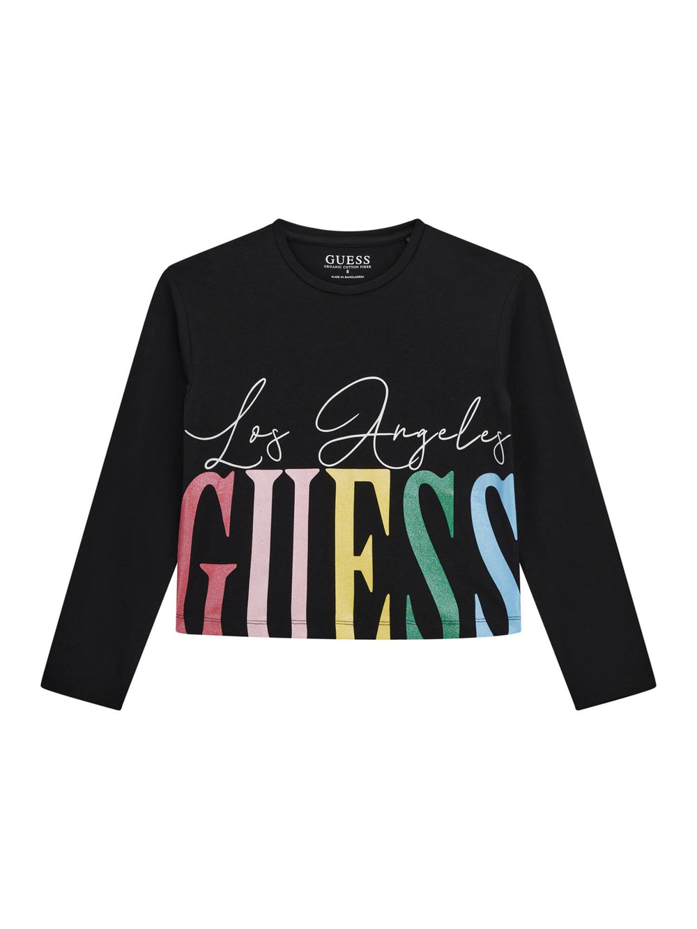Guess Kids Maglia Maniche Lunghe Nera Bambine Ragazze
