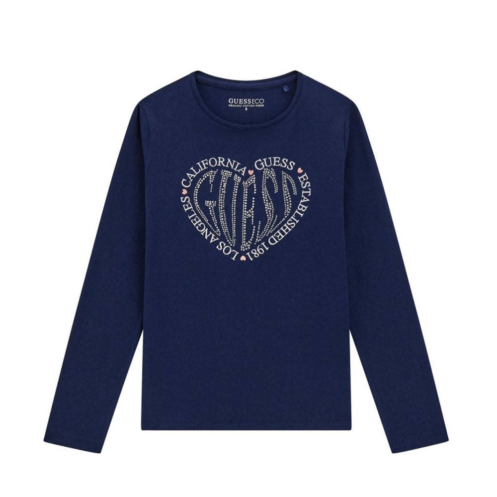 Guess Kids T-shirt manches longues bleu Fille