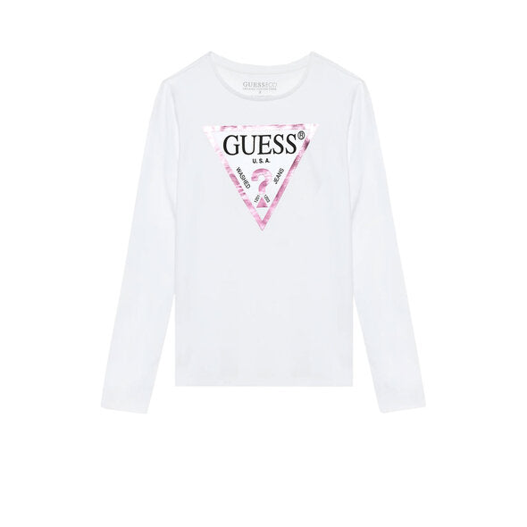 Guess Kids Maglia Maniche Lunghe Bianca Bambina