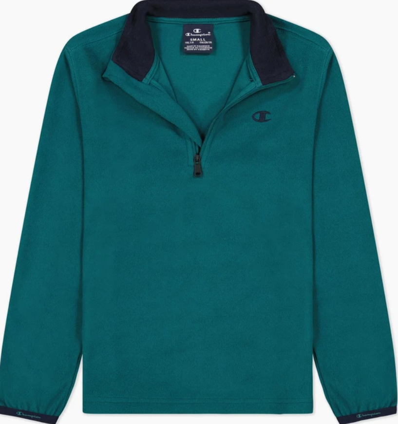CHAMPION SWEAT EN MICRO-POLAIRE VERT AVEC DEMI-ZIP HOMME