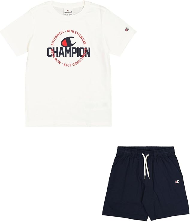 Champion Children's Ensemble 2 Pièces Blanc Bleu Enfant