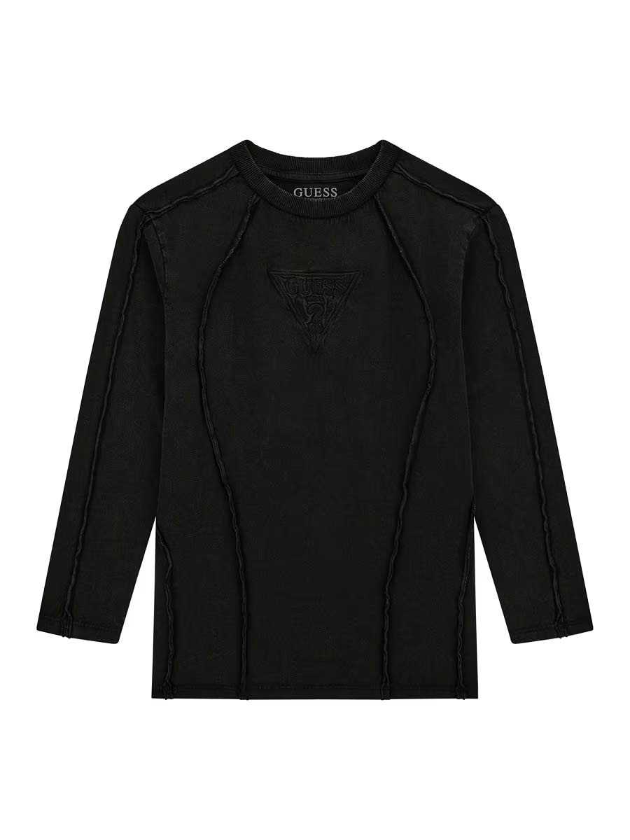 Guess T-shirt à Manches Longues Noire Enfants Garçons